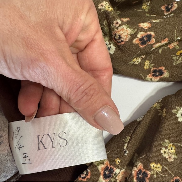 Elodie Floral Puff Sleeve Square Neck Peasant Top Brown Small NWT - Picture 7 of 8